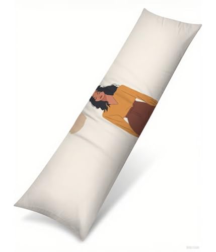 Seitenschläferkissen Bezug 50 x 180 cm Frau Kissenbezug Abstrakt Muster Side Sleeper Pillow Case, Doppelseitig Drucken Samt Body Pillow Langes Kissen Seitenschläfer Schwangerschafts Kissen B1-179 von Binaoung