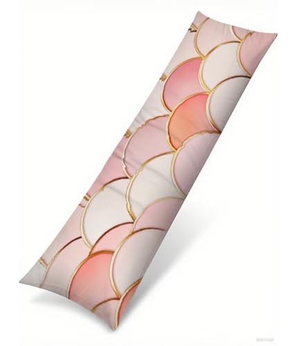 Seitenschläferkissen Bezug 50 x 180 cm Rosa Kissenbezug Modern Muster Side Sleeper Pillow Case, Doppelseitig Drucken Weiche Samt Body Pillow Langes Kissen Seitenschläfer Schwangerschafts kissen B1-217 von Binaoung
