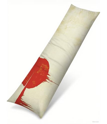 Seitenschläferkissen Bezug 50 x 180 cm Rot Kissenbezug Abstrakt Muster Side Sleeper Pillow Case, Doppelseitig Drucken Samt Body Pillow Langes Kissen Seitenschläfer Schwangerschafts kissen B1-113 von Binaoung