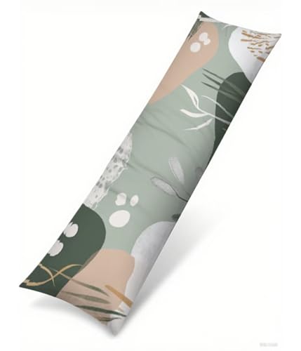 Seitenschläferkissen Bezug 50 x 180 cm Senf Kissenbezug Abstrakt Muster Side Sleeper Pillow Case, Doppelseitig Drucken Samt Body Pillow Langes Kissen Seitenschläfer Schwangerschafts Kissen B1-299 von Binaoung