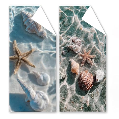 Strandtuch Mikrofaser Handtuch 100x200 cm, 2er Set Große Muschel Strandtuch, Schnell Trocknendes Microfaser Handtücher, Leichtes, Sandfreies Stranddecke für Reise Schwimmen Camping, mit Tasche G1-41 von Binaoung