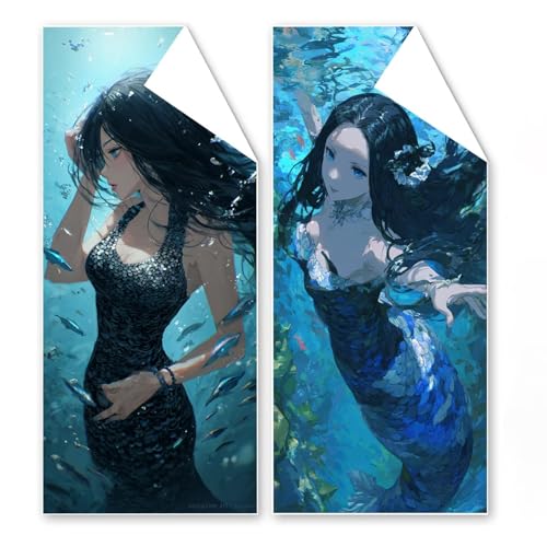 Strandtuch Mikrofaser Handtuch 60x120 cm, 2er Set Meerjungfrau Strandtuch, Schnell Trocknendes Microfaser Handtücher, Leichtes, Sandfreies Stranddecke für Reise Schwimmen Camping, mit Tasche G1-9 Strandtuch Mikrofaser Handtuch 60x120 cm, 2er Set Meerjungfrau Strandtuch, Schnell Trocknendes Microfaser Handtücher, Leichtes, Sandfreies Stranddecke für Reise Schwimmen Camping, mit Tasche G1-9 von Binaoung