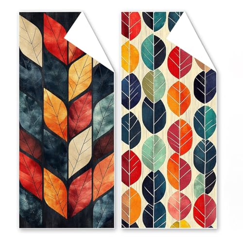 Strandtuch Mikrofaser Handtuch 75x150 cm, 2er Set Farbige Blätter Strandtuch, Schnell Trocknendes Microfaser Handtücher, Leichtes, Sandfreies Stranddecke für Reise Schwimmen Camping, mit Tasche G1-19 von Binaoung