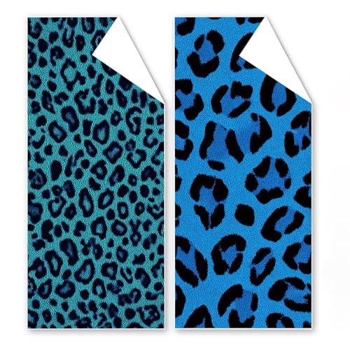 Strandtuch Mikrofaser Handtuch 90x180 cm, 2er Set Blauer Leopardenmuster Strandtuch, Schnell Trocknendes Microfaser Handtücher, Leichtes, Sandfreies Stranddecke für Reise Schwimmen , mit Tasche G1-45 von Binaoung