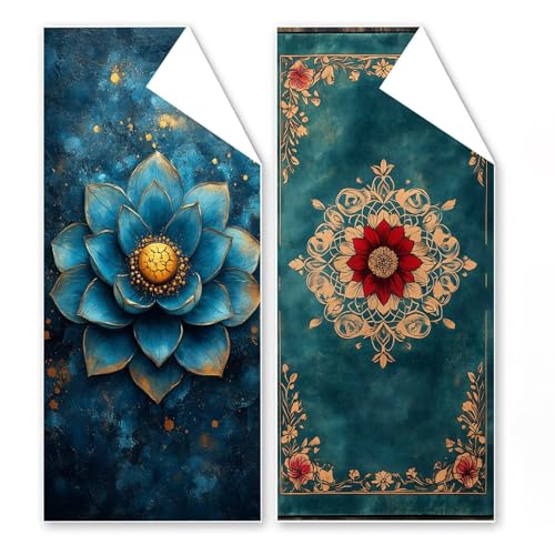 Strandtuch Mikrofaser Handtuch 90x200 cm, 2er Set Türkisfarbene Blumen Strandtuch, Schnell Trocknendes Microfaser Handtücher, Leichtes, Sandfreies Stranddecke für Reise Schwimmen , mit Tasche G1-35 von Binaoung