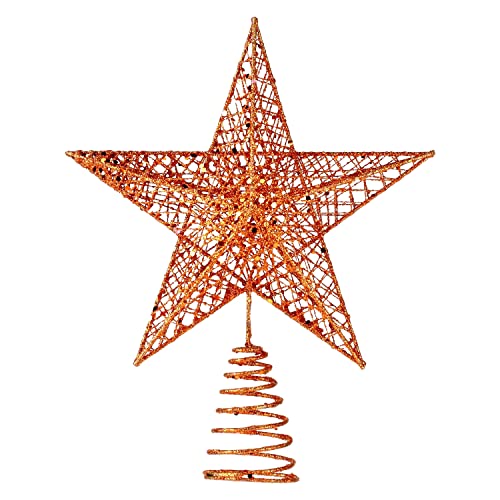 BinaryABC Weihnachtsbaumspitze Stern, glitzernder Weihnachtsbaumschmuck, 20 cm (Bronze) von BinaryABC