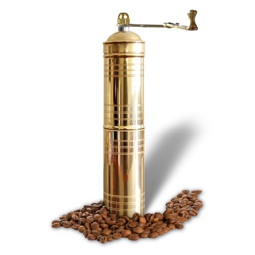 Traditionelle türkische manuelle Kaffeemühle, Messing-Kaffeemühle, Küchendekoration, Qualifikation, verstellbare Mahlwerk, manuelle Kaffeemühle mit Griff von Binbir Trend