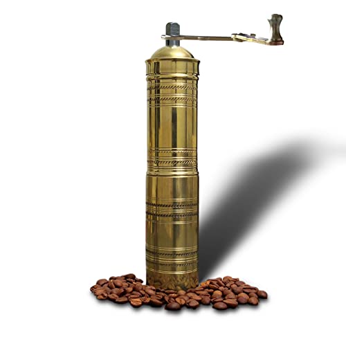Traditionelle türkische manuelle Kaffeemühle, Messing-Kaffeemühle, Qualifikation verstellbare Mahlwerk, manuelle Kaffeemühle mit Griff von Binbir Trend