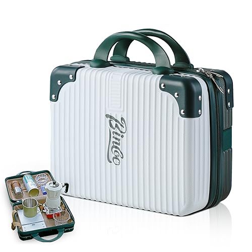 Bincoo Reiseetui für Kaffeemaschine, 25,4 cm, für Barista-Espressomaschine, wasserdicht, Aufbewahrungstasche mit bequemem Handgurt, geeignet für Reisen, Büro, Camping (weiß und grün) von Bincoo