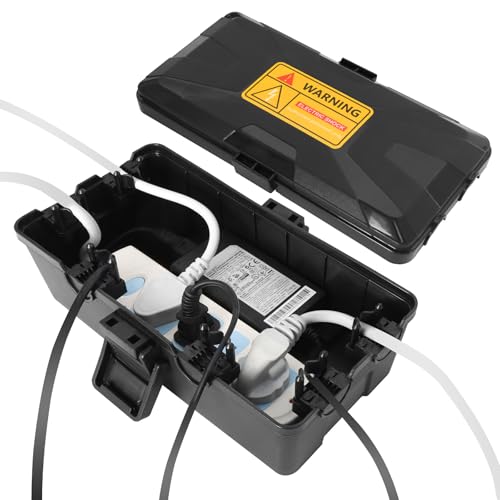 Bindokun Wasserdichte Kabelbox, Außenbereich Kabelbox Wasserdicht (26 x 15 x 9.5 cm), IP54 Wasserdichte Box Outdoor zum Schutz für verlängerungskabel, Steckdosenleisten, Ferienlichter von Bindokun