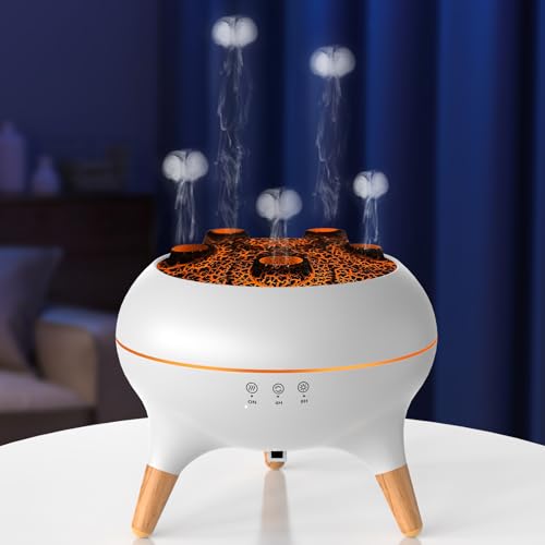 Flammen Aroma Diffuser, 250mL Luftbefeuchter Schlafzimmer, 2 Spray Muster DuftöL Diffuser,Air Diffuser Humidifier mit 7 Farben LED-Licht & Timing-Funktion Defuser für Kinder von Bindokun
