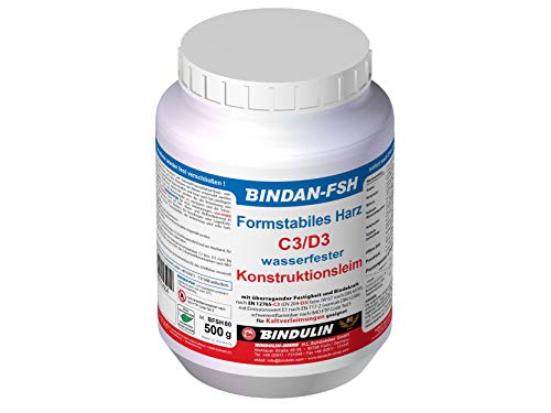 BINDAN-FSH formstabil BINDAN-P Propellerleim® -das Original- als Pulverleim inkl. Leimspachtel, Pinsel von E-Com24 (500 gr.) von Bindulin