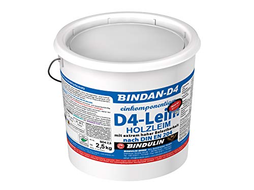 Bindan-D4 (1-Komponenten-D4-Leim) inkl.1 Leimspachtel und Pinsel (2,5 Kilogramm) von Bindulin