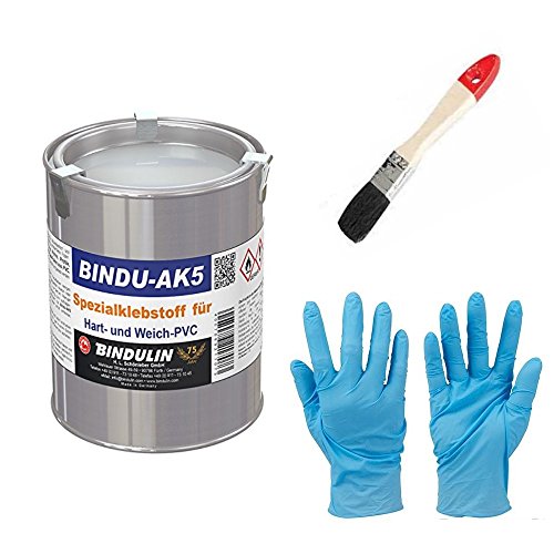 Bindu-AK5 PVC-Kleber hart- und weichkleber inkl. Pinsel zum Auftragen (700 gr. Dose) von Bindulin