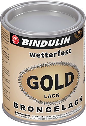 Bindulin Goldlack wetterfest Metallfarbe (750 ml) von Bindulin