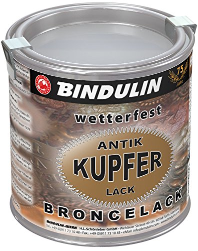 Bindulin Kupferlack wetterfest antik Metallfarbe (250 ml) von Bindulin