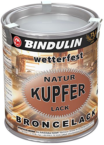 Bindulin Kupferlack wetterfest natur Metallfarbe (750 ml) von Bindulin