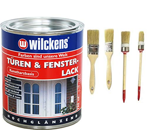 Fenster und Türenlack 2,5 Liter inkl. 4er Set Pinsel von E-Com24 (2,5 Liter) von Bindulin