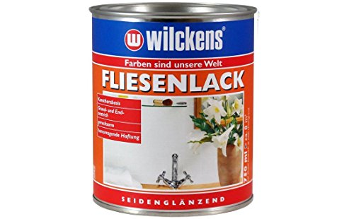 Fliesenlack weiss seidenglänzend inkl. Pinsel von E-Com24 zum Auftragen (Fliesenlack weiss seidenglänzend 750 ml) von Bindulin