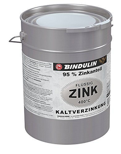 Flüssig-Zink Dose Farbe: silber inkl. 4er Set Pinsel und Drahtbürste (5 kg) von Bindulin