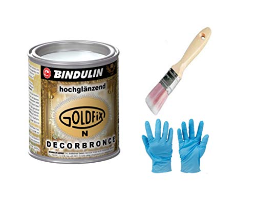 Goldfix-N Decorgold 125 ml Dose Farbe: gold inkl.1 Pinsel zum Auftragen von Bindulin