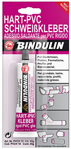 Bindulin Hart-PVC Kleber 42,5 g Tube SB für Dachrinnen, Platten, Formstücke, Profile und Rohrmaterial. PVC mit Leder, Holz, anderen Kunststoffen von Bindulin