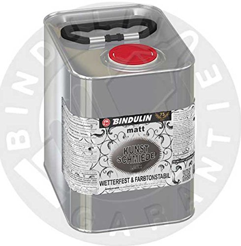 Kunstschmiedelack wetterfest & farbtonstabil inkl.1 Pinsel zum Auftragen (2.5 Liter) von Bindulin