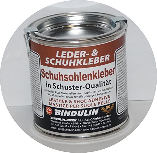 Schuhsohlen + Leder-Kleber 200 g + Einweghandschuhe von Bindulin