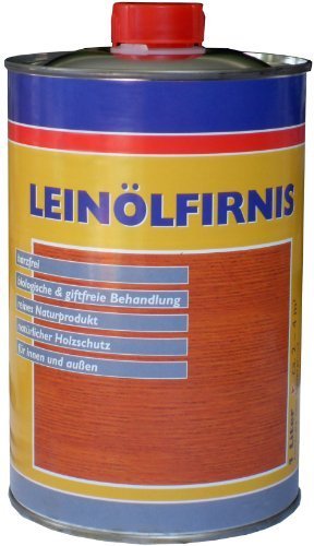 Leinöl - Firnis Holzimprägnierung & zum Herstellen von Ölfarben inkl. Pinsel zum Auftragen von E-Com24 (Firnis 1 Liter) von Bindulin
