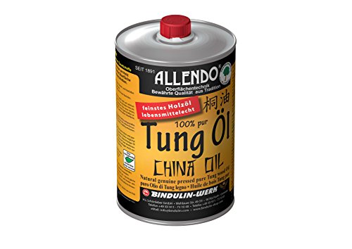 Tungöl - Holzöl - biologisches Naturprodukt lebensmittelecht inkl.1 Pinsel zum Auftragen von E-Com24 (1000 ml) von Bindulin