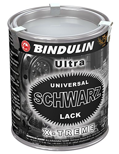 Universalschwarzlack 750 ml Dose Farbe: schwarz inkl.1 Pinsel zum Auftragen (Schwarzlack matt-glänzend) von Bindulin