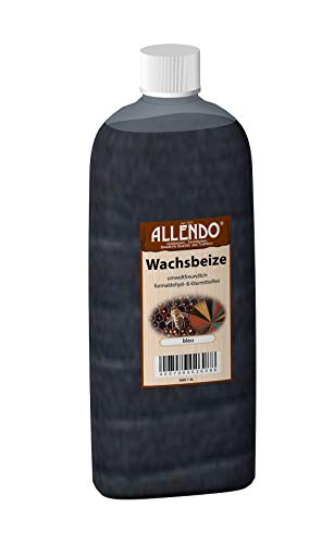Wachsbeize Buntfarbe inkl. 1x Pinsel für beizen zum Auftragen (1000 ml blau) von Bindulin