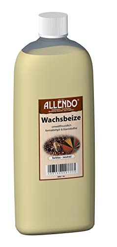 Wachsbeize Farbe: farblos-neutral inkl.1 Pinsel zum Auftragen (1000 ml) von Bindulin