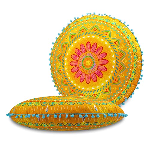 Bine Brändle - Dekokissen - Bunte Auswahl - Kissen mit Füllung - Mandalas - Bordürenliebe - Blüten - Blätter - Seerosenteich - Unterwasserwelt - Herzen - Monster - Regenbogen von Bine Brändle