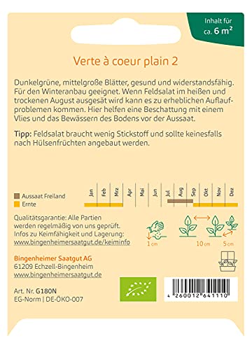 Bingenheimer Saatgut AG Feldsalat Verte coeur plein 2 (6 x 1 Stk) von Bingenheimer Saatgut AG