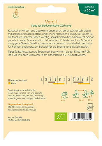 Bingenheimer Saatgut AG Spinat Verdil (2 x 1 Stk) von Bingenheimer Saatgut AG