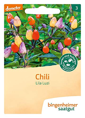 Bingenheimer Saatgut Chili Lila Luzi demeter bio für ca. 15 Pflanzen von Bingenheimer