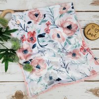 Blush Und Grau Floral Lovey, Lovie, Girl Baby Minky Lovey For Babies, Geschenk von BinghamBliss