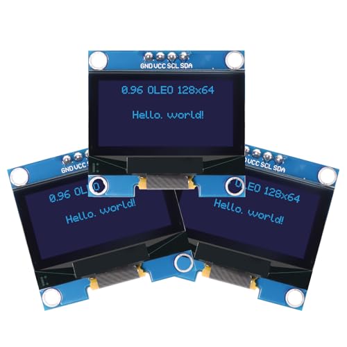 0,96 Zoll OLED Display mit I2C 128 x 64 Pixel Modul Binghe 3 Stück 0,96 Zoll OLED Display, I2C OLED Bildschirm Anzeigemodul mit weißen Zeichen kompatibel mit Arduino Raspberry Pi 0,96 Zoll OLED Display mit I2C 128 x 64 Pixel Modul Binghe 3 Stück 0,96 Zoll OLED Display, I2C OLED Bildschirm Anzeigemodul mit weißen Zeichen kompatibel mit Arduino Raspberry Pi von Binghe