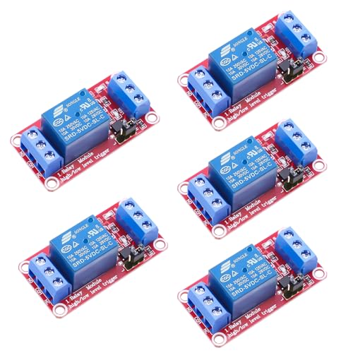Binghe 12V Relaismodul - 5 Stück, 1 Kanal mit Optokoppler Unterstützung, Hoch- und Niedrigstufe Trigger, Kompatibel mit Arduino Binghe 12V Relaismodul - 5 Stück, 1 Kanal mit Optokoppler Unterstützung, Hoch- und Niedrigstufe Trigger, Kompatibel mit Arduino von Binghe