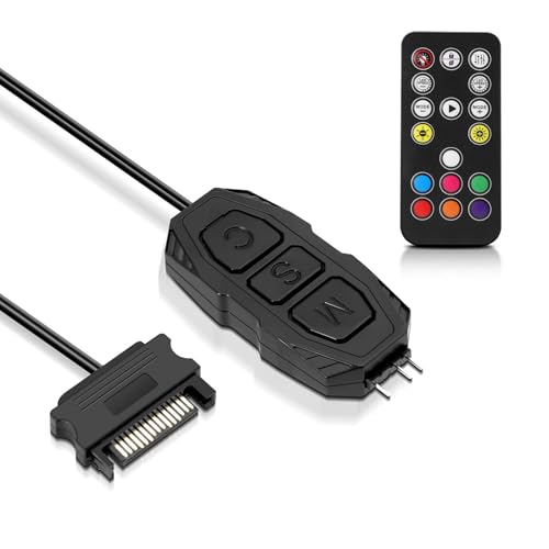 ARGB Controller mit Fernbedienung Binghe 5V 3-Pin ARGB Controller SATA-SStromzufuhr 17 Key Fernbedienung Switch Farben RGB Fan Hub Verbesserte Version für Desktop-Gehäuselüfter und Lichtleisten ARGB Controller mit Fernbedienung Binghe 5V 3-Pin ARGB Controller SATA-SStromzufuhr 17 Key Fernbedienung Switch Farben RGB Fan Hub Verbesserte Version für Desktop-Gehäuselüfter und Lichtleisten von Binghe