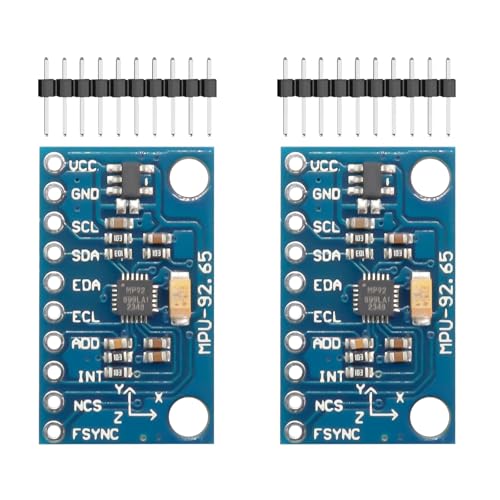 GY-9250 9-Axis Sensor Modul Binghe 2 Stücke MPU9250 Accelerator Gyro Sensor Kompass Magnetfeldsensor Beschleunigungsbereich ±2±4±8±16g I2C/SPI-Kommunikation 3-5 V Kompatibel mit Arduino GY-9250 9-Axis Sensor Modul Binghe 2 Stücke MPU9250 Accelerator Gyro Sensor Kompass Magnetfeldsensor Beschleunigungsbereich ±2±4±8±16g I2C/SPI-Kommunikation 3-5 V Kompatibel mit Arduino von Binghe