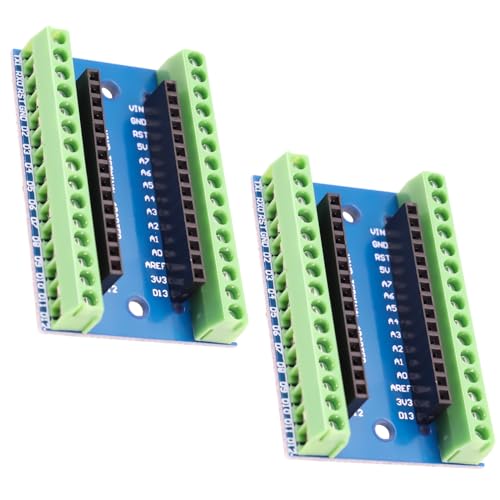 Nano Erweiterungsplatine Binghe 2 Stück Nano Shield, Nano Halter, Nano IO Shield V1.O Einfaches Erweiterungsboard mit Schraubklemmen kompatibel mit Arduino von Binghe