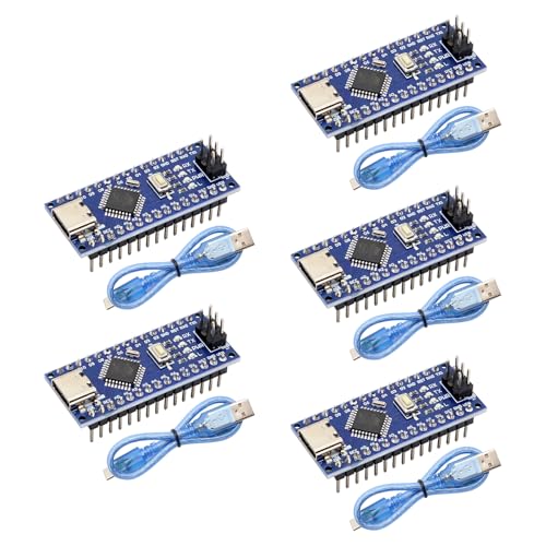Nano Entwicklungsplatine mit Kabel Binghe 5 Stück Nano Entwicklungsplatine mit Chip CH340 Type-C Stecker 5V 16M 328P Mainboards Kompatibel mit Arduino Nano Nano Entwicklungsplatine mit Kabel Binghe 5 Stück Nano Entwicklungsplatine mit Chip CH340 Type-C Stecker 5V 16M 328P Mainboards Kompatibel mit Arduino Nano von Binghe