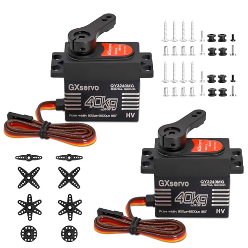 RC 40Kg Digital Servo Binghe 2 Stücke 40KG Servomotor Digitales Motorservo Großes Drehmoment Digital Servo mit Metall-Arm Servo Motor für 1/8 1/10 RC-Car/Roboter/Hubschrauber Kompatibel mit Arduino RC 40Kg Digital Servo Binghe 2 Stücke 40KG Servomotor Digitales Motorservo Großes Drehmoment Digital Servo mit Metall-Arm Servo Motor für 1/8 1/10 RC-Car/Roboter/Hubschrauber Kompatibel mit Arduino von Binghe