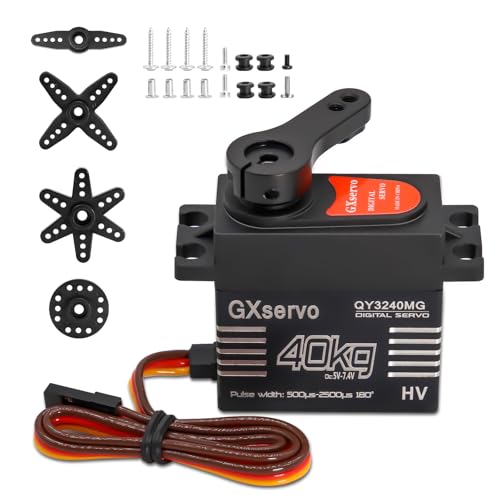 RC 40Kg Digital Servo Binghe 40KG Servomotor Digitales Motorservo Großes Drehmoment Digital Servo mit Metall-Arm Servo Motor für 1/8 1/10 RC-Car/Roboter/Hubschrauber Kompatibel mit Arduino RC 40Kg Digital Servo Binghe 40KG Servomotor Digitales Motorservo Großes Drehmoment Digital Servo mit Metall-Arm Servo Motor für 1/8 1/10 RC-Car/Roboter/Hubschrauber Kompatibel mit Arduino von Binghe
