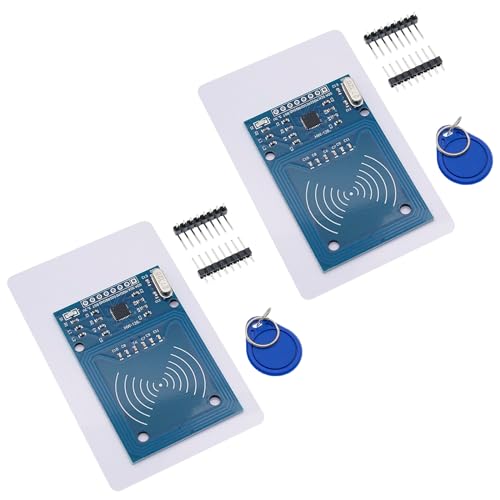 RFID Kit Binghe 2 Stücke RFID Kit Modul RFID IC-Karten-Sensormodul mit Reader, Chip und Card 13,56MHz SPI 3.3V Datenübertragungsrate Maximal 10Mbit/s kompatibel mit Arduino von Binghe