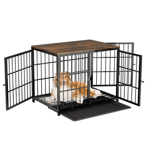 BingoPaw Hundekäfig Möbel Hundebox Wohnung: 3 Türen, Modern Hundekäfig Indoor für kleine/mittlere Hunde bis 55kg, Beistelltisch, Hundekäfig für Zuhause L 91.5×63.5×74.5cm, Schwarz BingoPaw Hundekäfig Möbel Hundebox Wohnung: 3 Türen, Modern Hundekäfig Indoor für kleine/mittlere Hunde bis 55kg, Beistelltisch, Hundekäfig für Zuhause L 91.5×63.5×74.5cm, Schwarz von BingoPaw