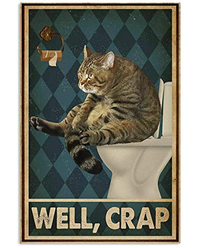 Bingyingne Vintage Toilette Gut Mist Katze Metall Blechschild Cafe Bar Home Wandkunst Dekoration Poster Retro Eisen Poster 8x12 Zoll von Bingyingne