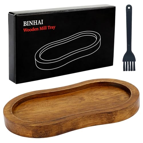 Binhai Salz- und Pfeffermühlen-Tablett aus Holz, Retro-Farbe, Pfeffermühlenablage, Arbeitsfläche und Esstischschutz (Pfeffermühle Nicht im Lieferumfang enthalten) von Binhai
